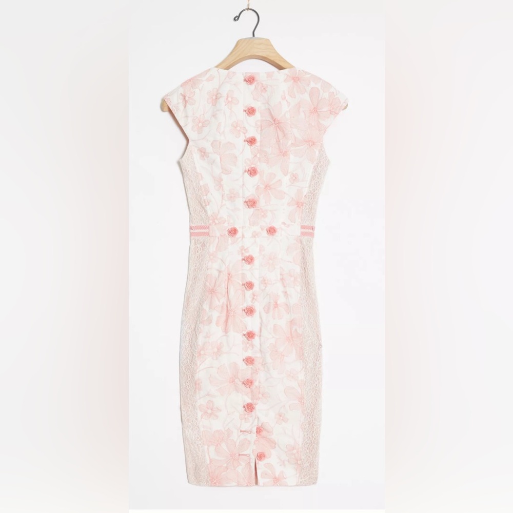 Byron Lars Pink and White Floral Midi Dress - Picture 2 of 3
